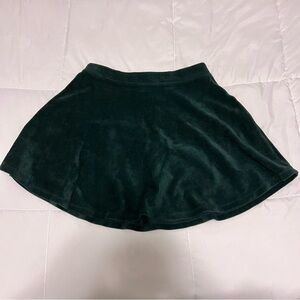 Green Velvet Skater Circle Skirt